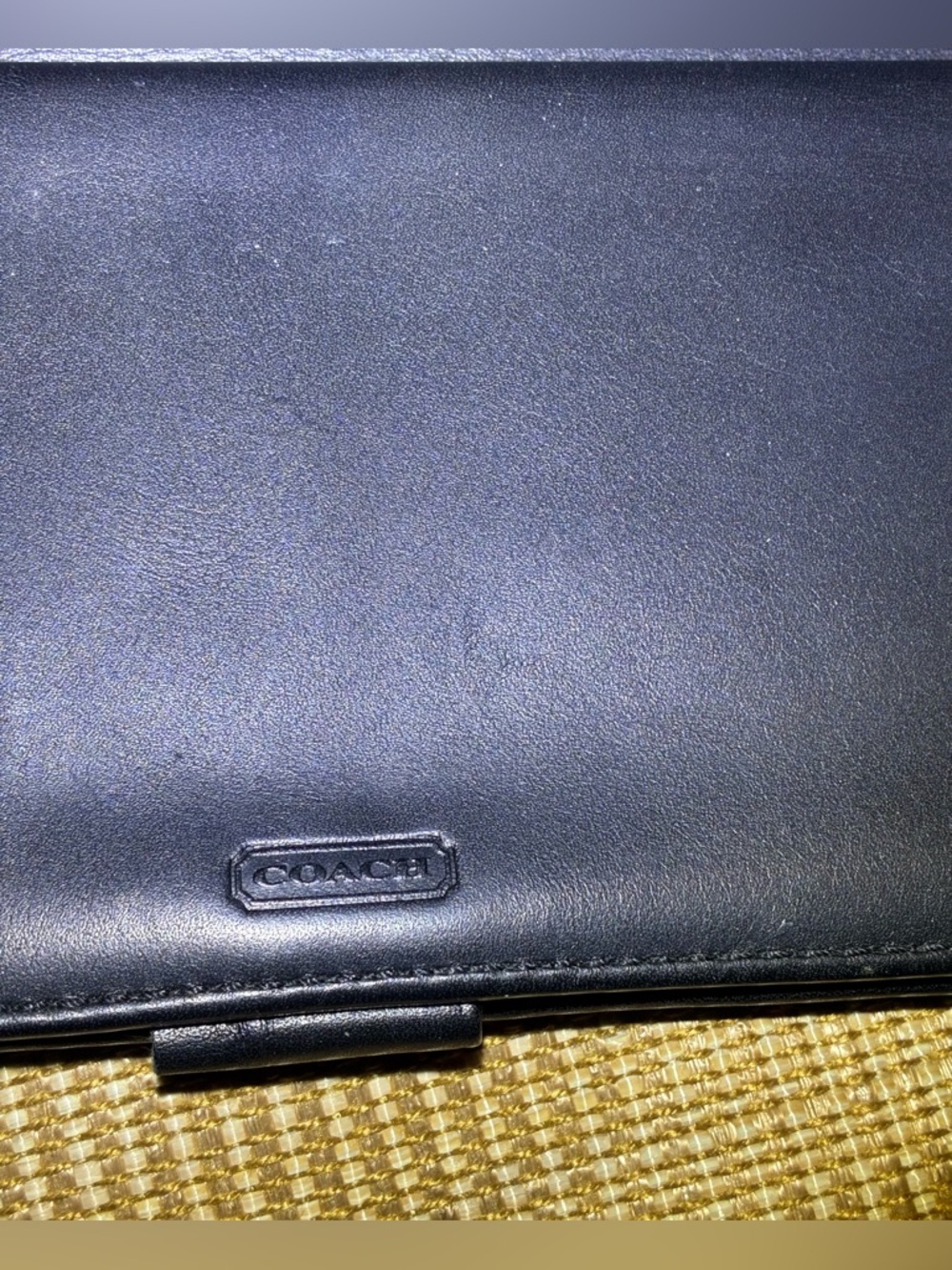 Coach Deep Black Leather Fold-Over Clutch | Vintage - Picture 3 of 17
